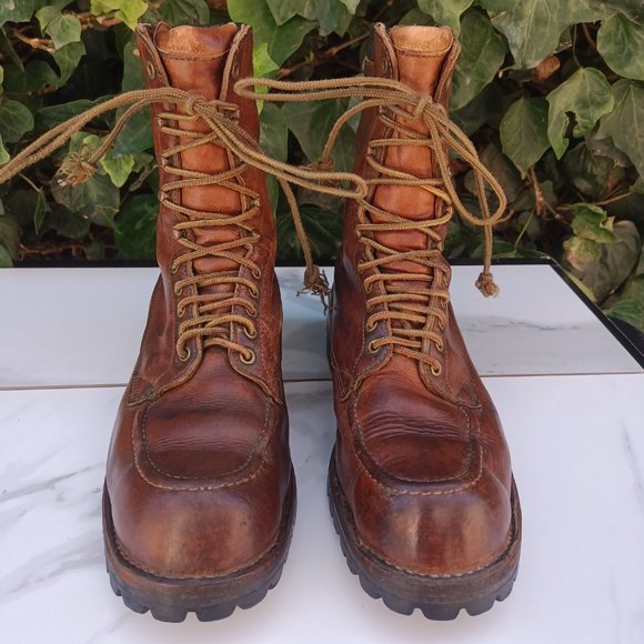 Rare Vintage Danner 1362 Moc Toe Combat Style Boots Men's Size 10 D Brown - Picture 2 of 11